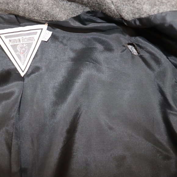 Vintage J. Percy for Marvin Richards Wool Pea Coat Jacket Gray Size 14 - Picture 7 of 9